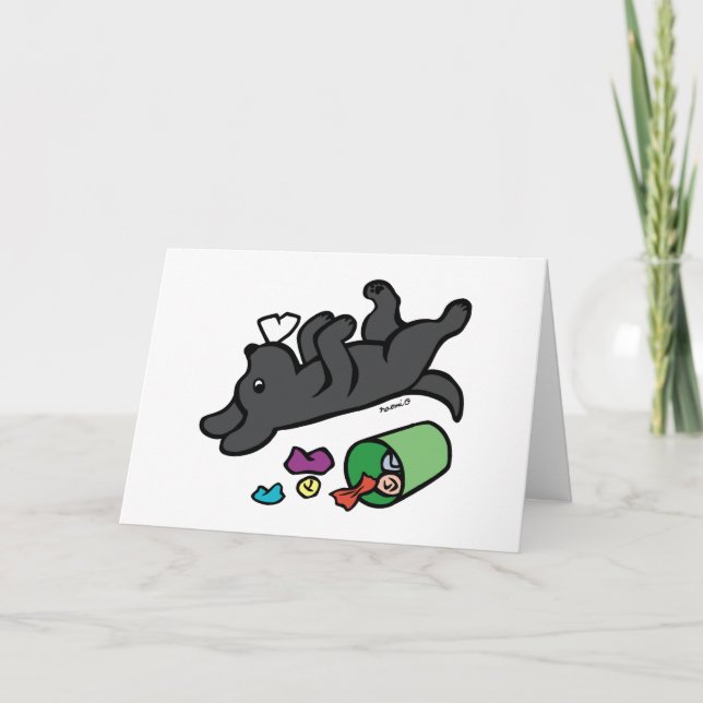 Cartão Olho Preto Mal-Cheio Labrador (Frente)