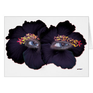 Cartão Olhos de Hibiscus - Preto/Roxo