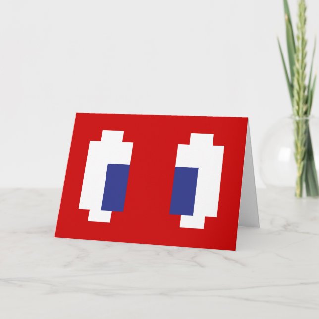 Cartão Olhos De Manga Pixel De 8 Bits (Frente)