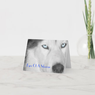 Cartão Olhos de um II Siberian (B/W)