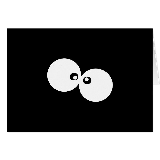 Cartão Olhos Googados, Olhos Engraçados, Pretos e Brancos (Frente Horizontal)