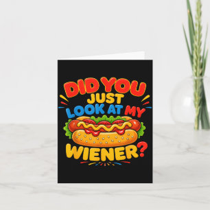 Cartão Olhou Para Wiener Engraçado Hotdog Comida Humor Gr