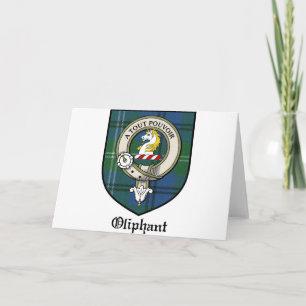 Cartão Oliphant Clan Crest Crachá Tartan