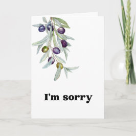 Cartão Olive Branch, sinto muito ter digitado mensagem de