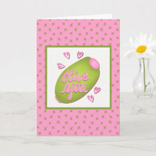 Cartão Olive Me Ama Olive Você Amor Divertido Retrô