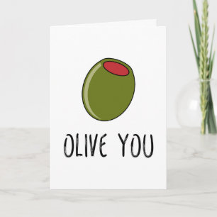 Cartão Olive You, Pun, Engraçado Eu Te Amo, Dia de os nam