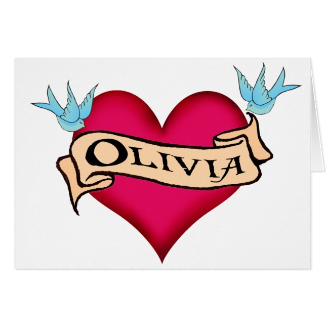 Cartão Olivia - t-shirt & presentes feitos sob encomenda (Frente Horizontal)
