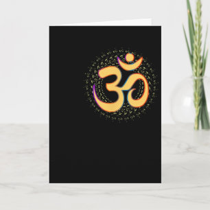 Cartão Om Aum Omkara Símbolo Antigo Arte Espiritual Yoga