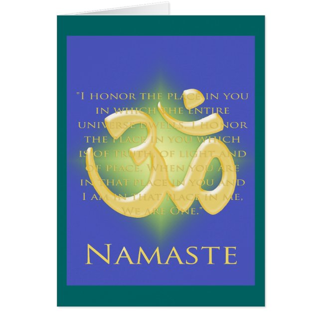Cartão Om em Azul e Dourado - Namaste (Frente)
