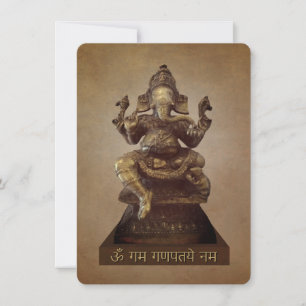 Cartão Om Gan Ganpataye Mantra para Lord Ganesha