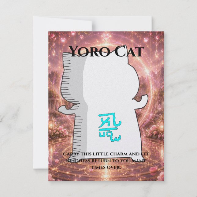 Cartão Omamori Card #008 – Yoro Cat | Love • Happiness (Frente)