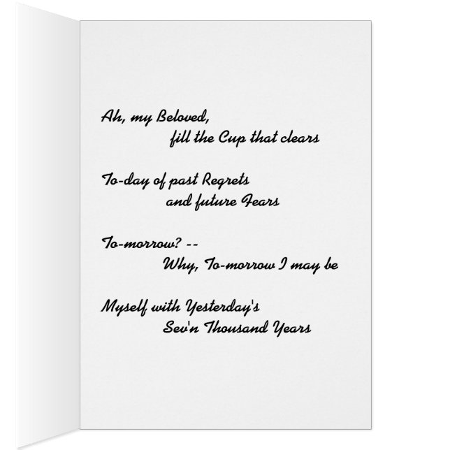 Cartão Omar Khayyam (Interior (direita))