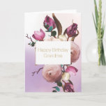 Cartão Ombre roxo floral<br><div class="desc">o ombre roxo floral com ranúnculo,  tulipas e rosas personalizou o cartão de aniversário para a avó mas você muda o texto a sua mensagem</div>