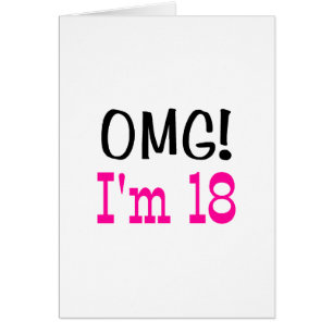 Cartão OMG eu sou 18 (o rosa)
