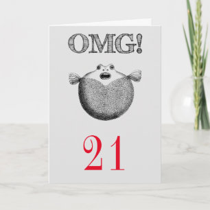 Cartão OMG Funny aniversário de 21 anos