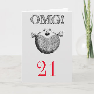 Cartão OMG Funny aniversário de 21 anos