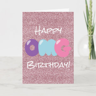 Cartão OMG Happy Birthday Glitter Card