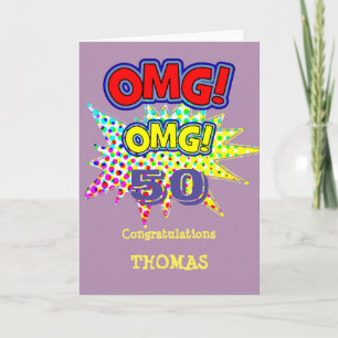 Cartão OMG! How Old Funny Comic Milestone Birthday