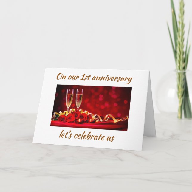 Cartão ON *OUR1st ANNIVERSARY* CELEBRATE *US* CARD (Frente)