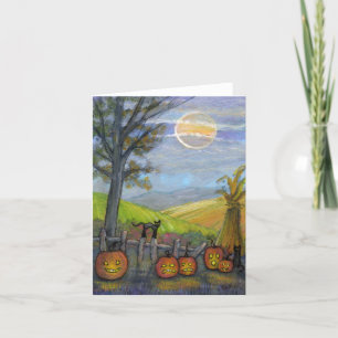 Cartão On the Fence Post with Cats Note Card