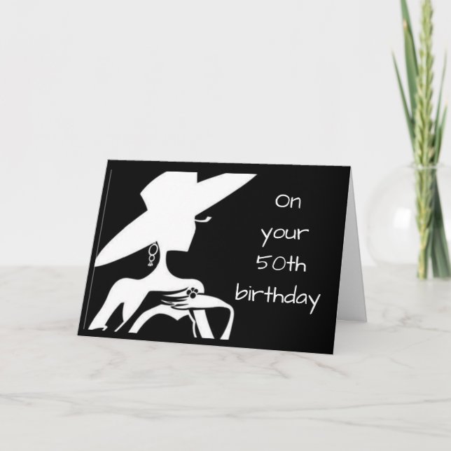 Cartão ON YOUR **50th** BIRTHDAY YOU LOOK FABULOUS Card (Frente)