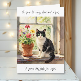 Cartão On Your Birthday | Cat Themed Relaxing Day