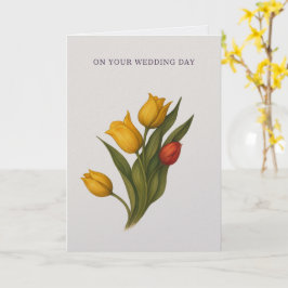 Cartão On Your Wedding Day – Luxe Tulip Botanical Card