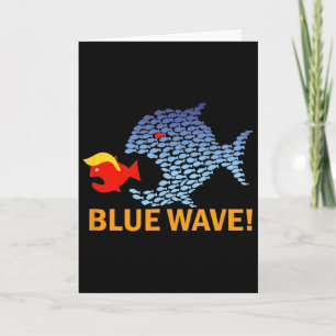 Cartão Onda Azul 2024 Engraçado Peixe Grande Come Peixe P
