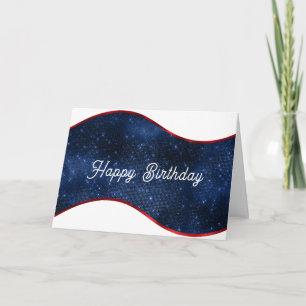 Cartão Onda Azul Patriótica de Aniversário