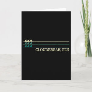 Cartão Onda de surf retrô de Cloudbreak Fiji Break