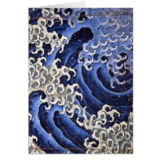 Cartão Onda masculino, Hokusai