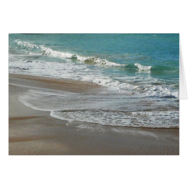 Cartão Ondas a Lapidar no Oceano Azul de Turquesa de Prai (Frente Horizontal)