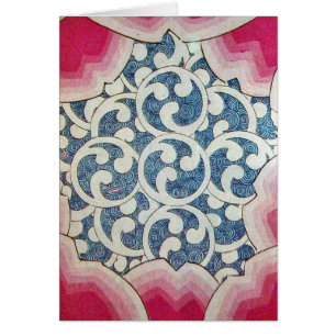 Cartão ONDAS BRANCAS AZUIS VERMELHAS, ABSTRATO SWIRLS Jap