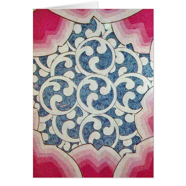 Cartão ONDAS BRANCAS AZUIS VERMELHAS, ABSTRATO SWIRLS Jap (Frente)