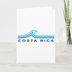 Cartão Ondas da Costa Rica Vintage Homens Mulheres Menina