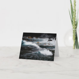 Cartão Ondas do oceano temperamentais, foto de arte