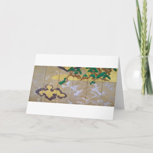 Cartão Ondas em Matsushima (direita), Tawaraya Sotatsu (Frente)