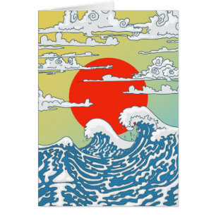 Cartão Ondas Japonesas