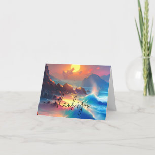 Cartão Ondas oceânicas aquáticas personalizáveis