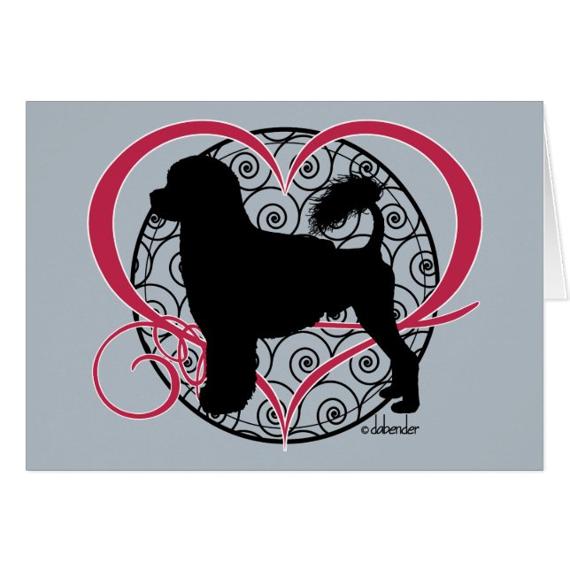 Cartão Ondas portuguesas do coração do leão do cão de (Frente Horizontal)