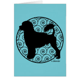 Cartão Ondas portuguesas do leão do cão de água