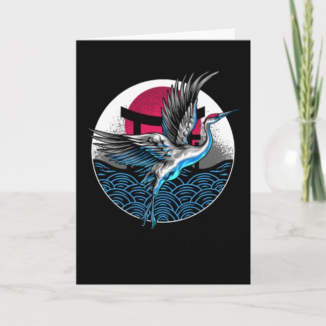 Cartão Ondas voadoras japonesas com Design japonês (Frente)