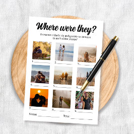 Cartão Onde Eles Estavam Fotografando Jogo De Adivinhação