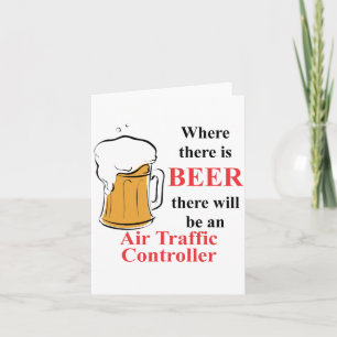 Cartão Onde há cerveja - controlador de tráfego aéreo