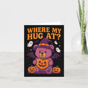 Cartão Onde Meu Abraço No Bonito Urso De Teddy De Hallowe
