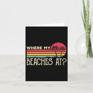 Cartão Onde Minhas Praias Na Retro Vintage Beach Vacage S