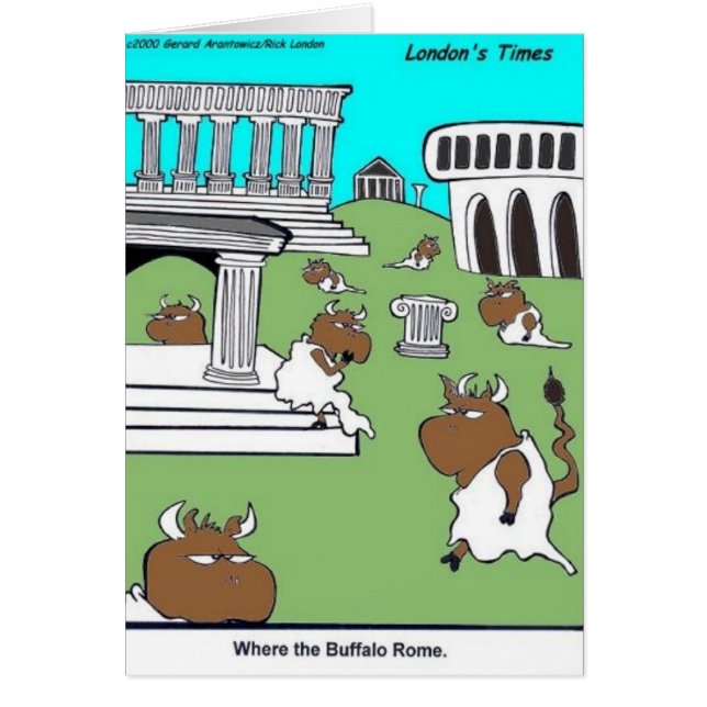 Cartão Onde o Buffalo Roma Engraçado Oferece e Camisetas (Frente)