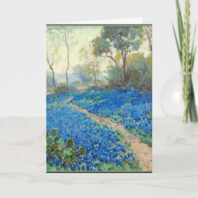 Cartão Onderdonk - Uma encosta de Bluebonnets - Texas (Frente)