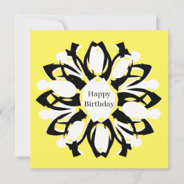 Cartão One Element Floral Pattern Birthday Card