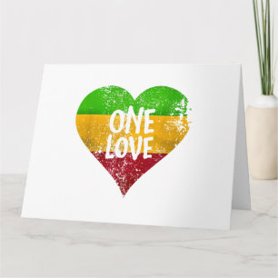 Cartão One Love Rastafari T Shirt Jamaica Retro Vintage G